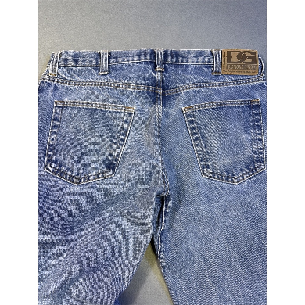 Diamond Gusset Mens Jeans Dark Blue Wash 35X32" In USA RN #76153-851DMR104